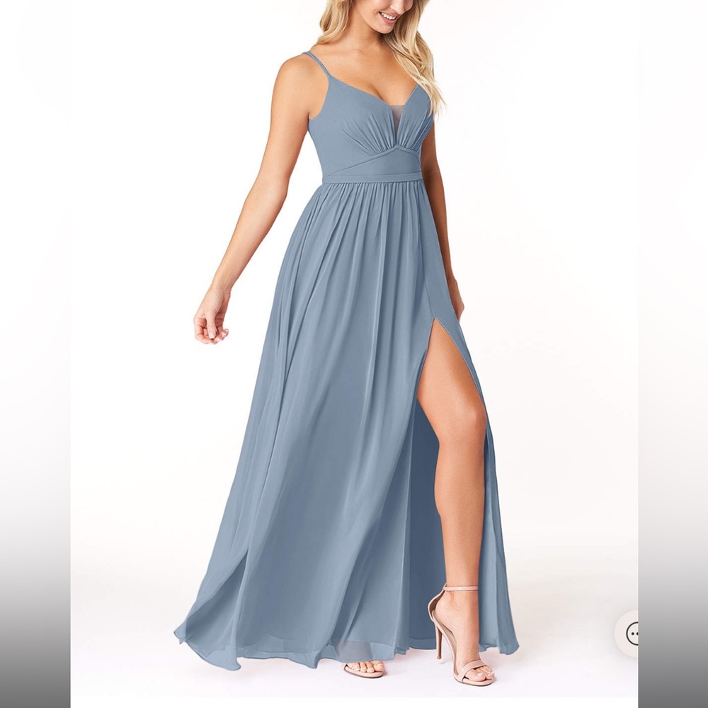 Azazie Dusty Blue Rayna Bridesmaid Dress